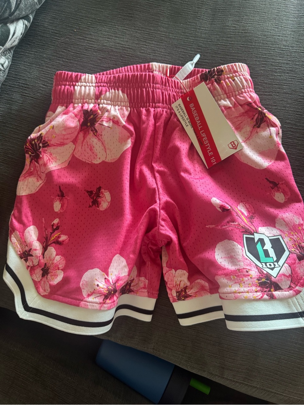 Youth Pink Floral Athletic Shorts - Brand: